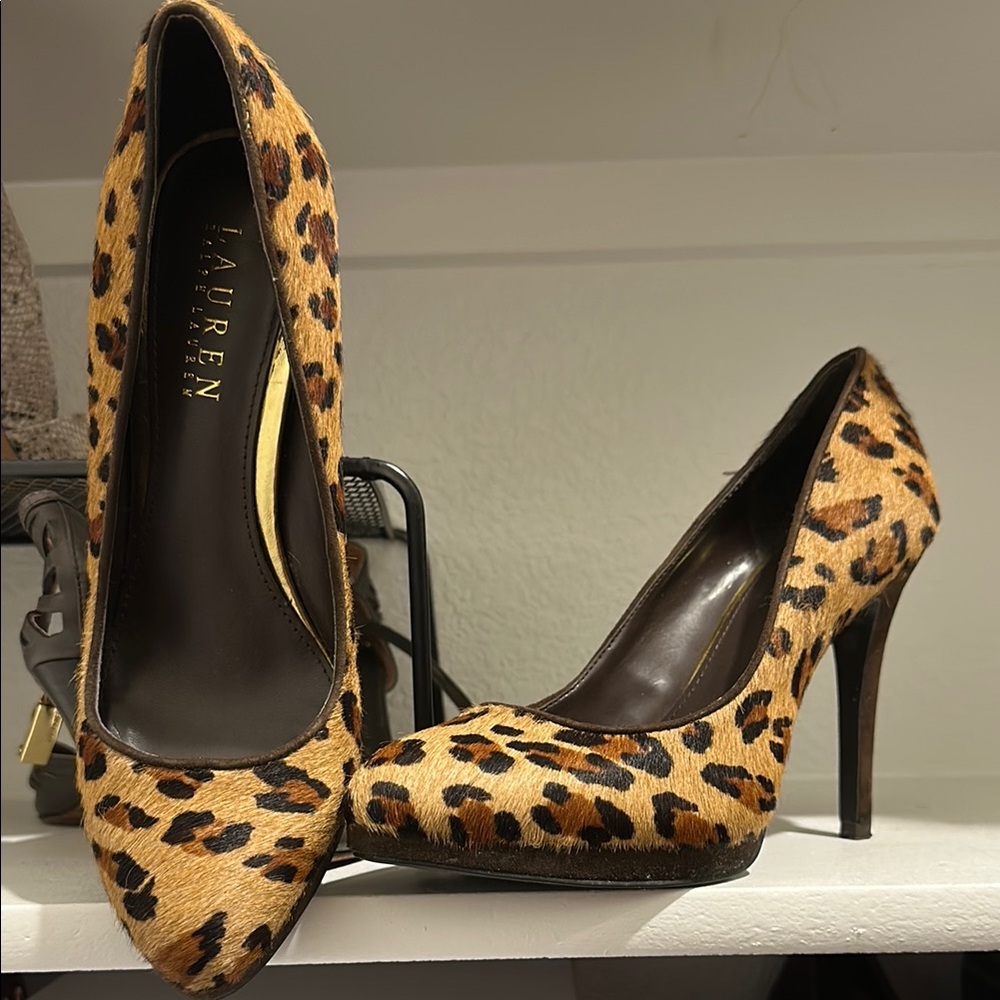 Ralph Lauren Brown and Black Heels